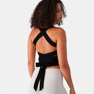 NWT Halara Criss Cross Tie Back Crop Tank